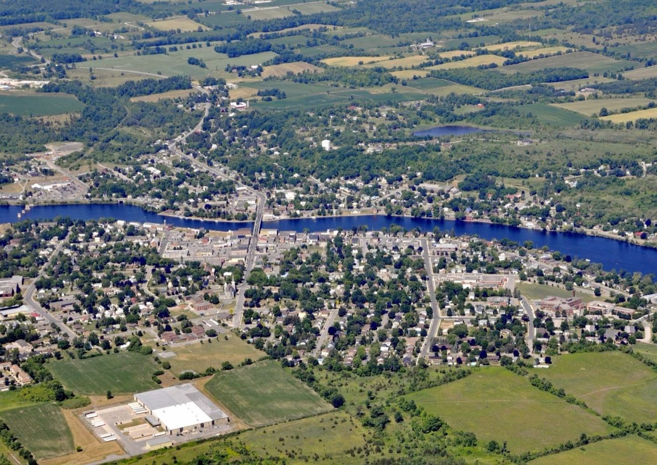 Aerial view of Campbellford, Ontario